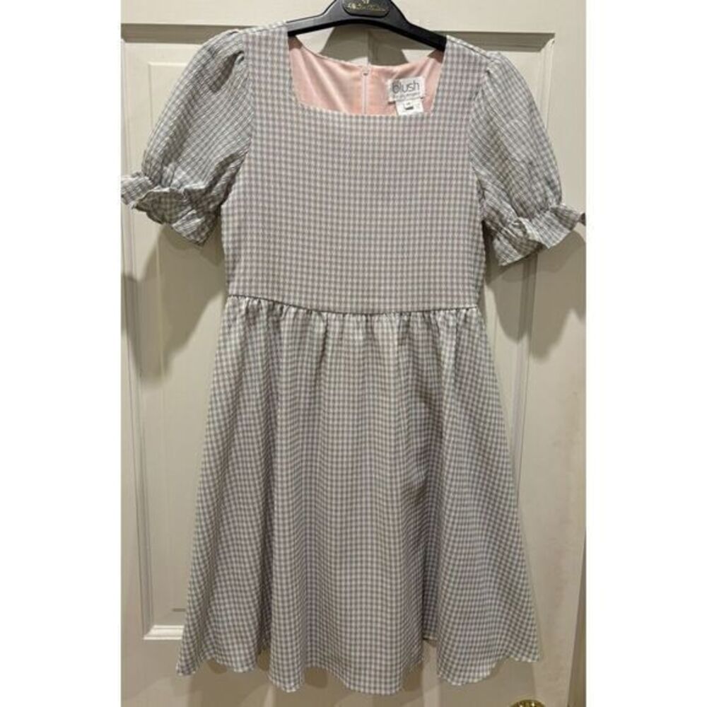 Blush by US Angels‎ Girls Pink Blue Checkers Dress Size 14